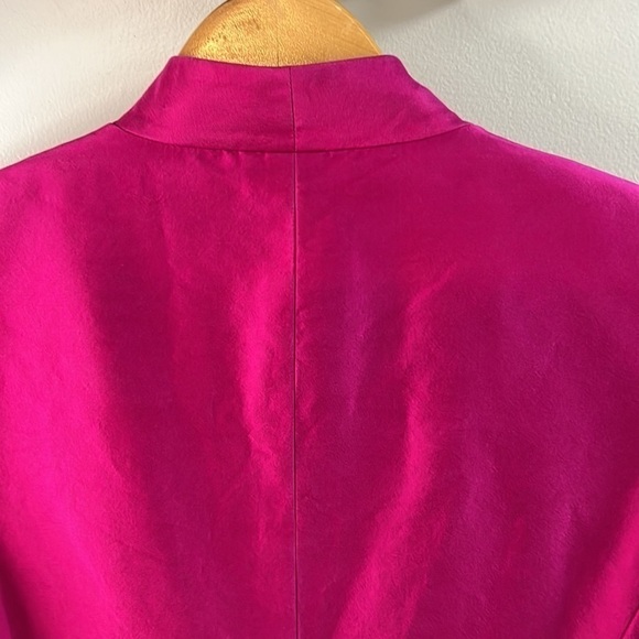 100 % Silk Peck & Peck Blazer Womens Size 2 Lined Floral Embroidery Jacket - Picture 7 of 11